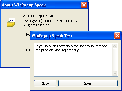 WinPopup Speak! - This application speaks incoming messages.